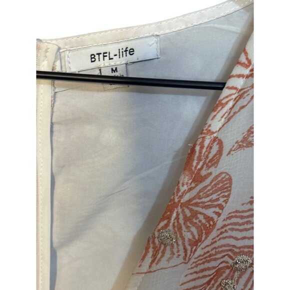 Boho‎ Floral Cutout Maxi Dress With Long Sleeves & Ring Detail By BTFL-Life - Picture 4 of 6